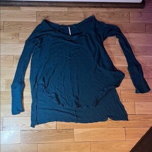 Free People Teal Long Sleeve Top